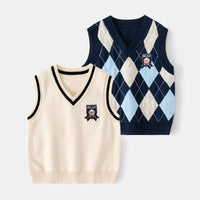 Load image into Gallery viewer, Baby Kid Unisex Letters Checked Cartoon Crochet Vests Waistcoats Wholesale 221209156
