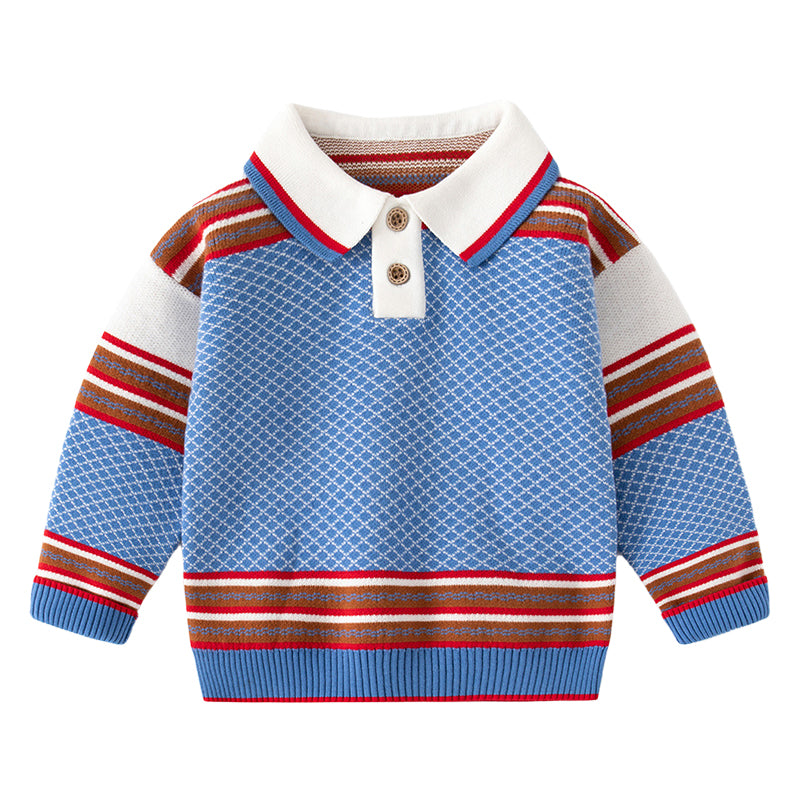 Baby Kid Boys Striped Crochet Sweaters Wholesale 221209157
