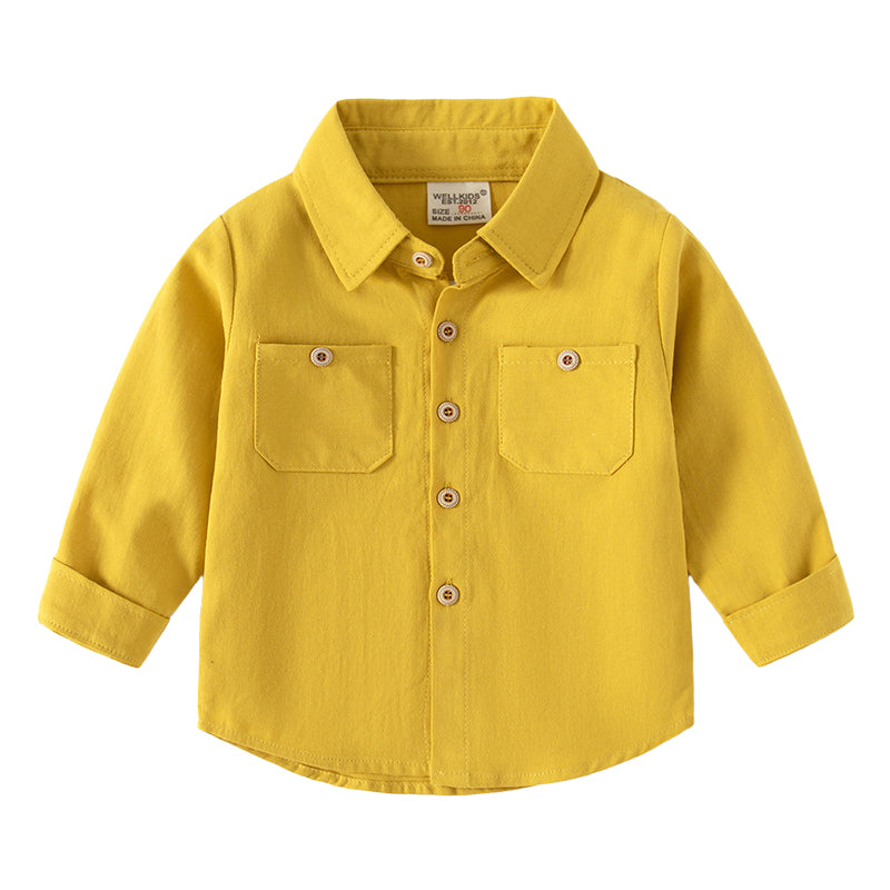 Baby Kid Boys Solid Color Shirts Wholesale 221209173