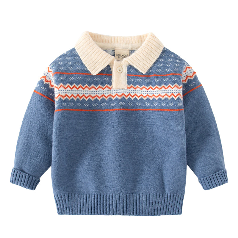 Kid Boys Color-blocking Crochet Sweaters Wholesale 221209221