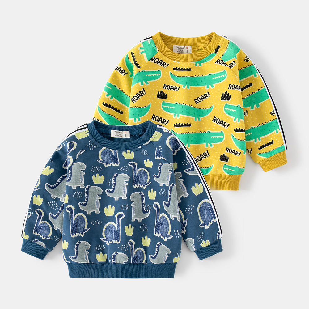 Baby Kid Boys Letters Dinosaur Print Hoodies Swearshirts Wholesale 221209224