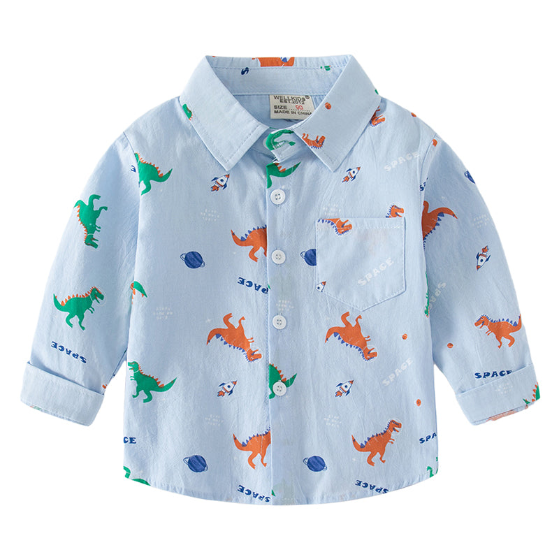 Baby Kid Boys Letters Dinosaur Animals Cartoon Expression Shirts Wholesale 221209225