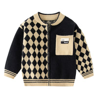 Load image into Gallery viewer, Baby Kid Boys Color-blocking Checked Cardigan Wholesale 221209275
