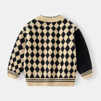 Load image into Gallery viewer, Baby Kid Boys Color-blocking Checked Cardigan Wholesale 221209275
