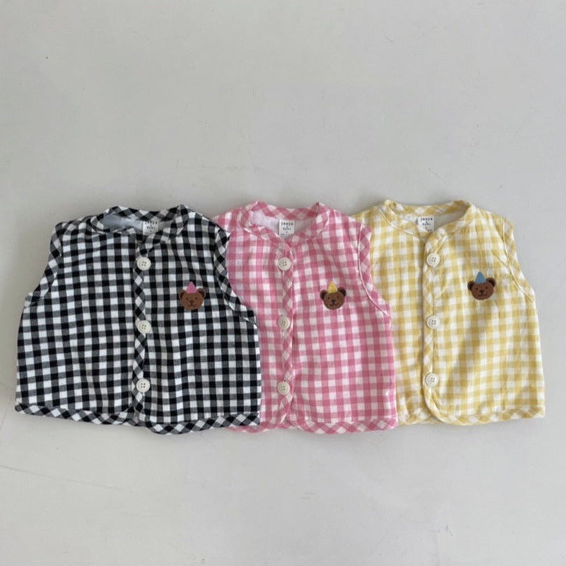Baby Unisex Checked Animals Vests Waistcoats Wholesale 221209301