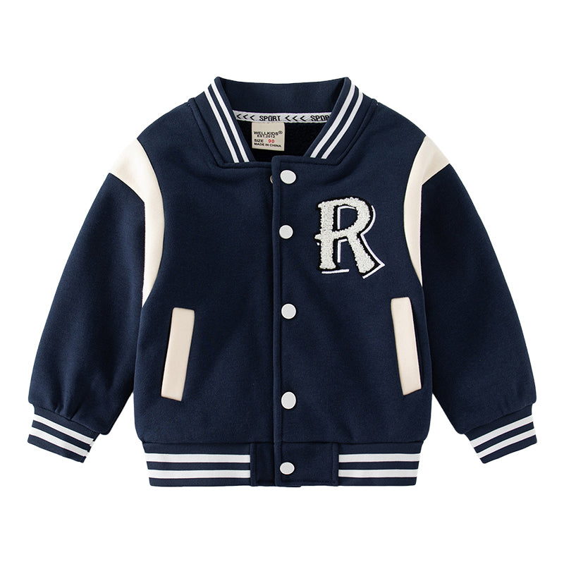 Baby Kid Boys Striped Letters Color-blocking Jackets Outwears Wholesale 221209328