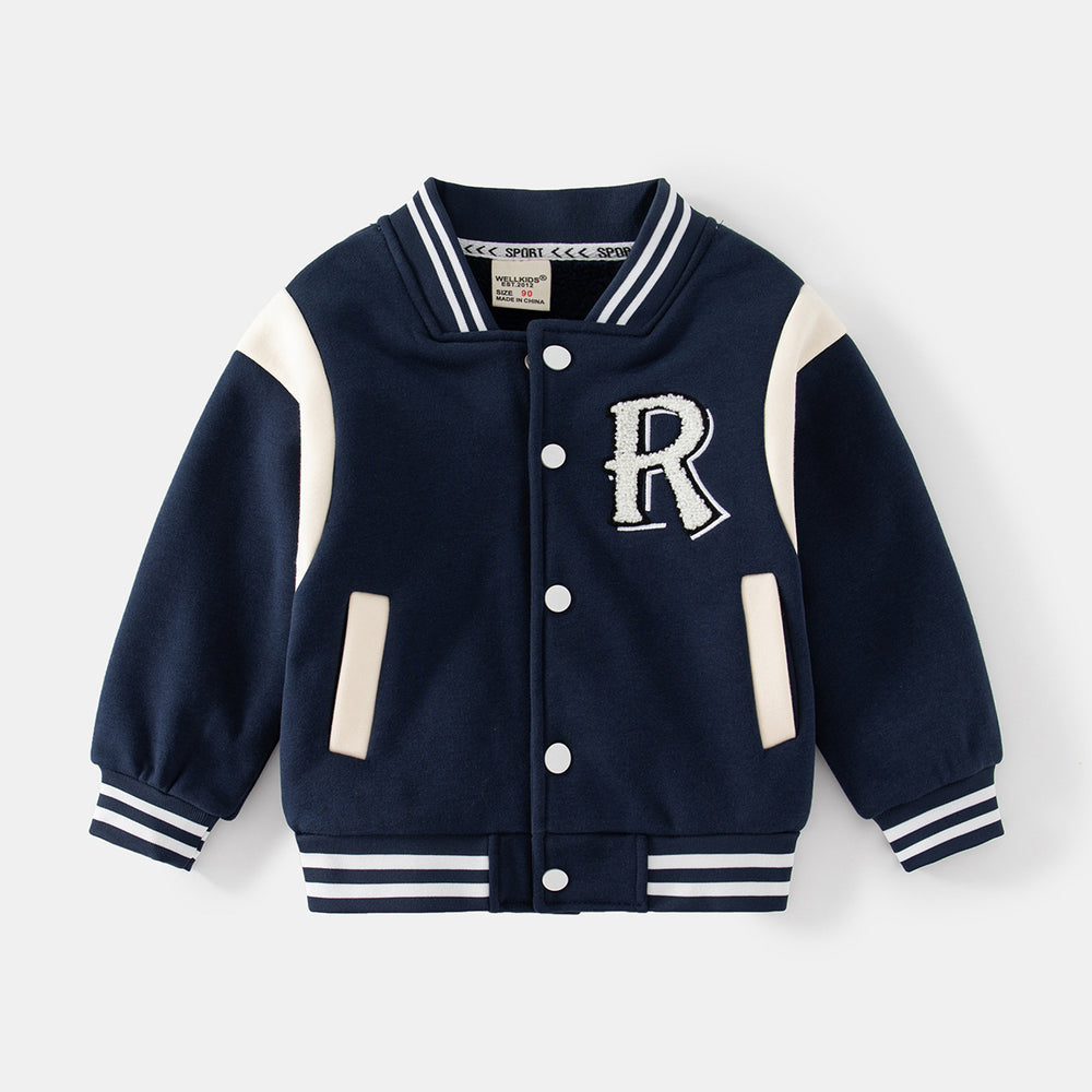 Baby Kid Boys Striped Letters Color-blocking Jackets Outwears Wholesale 221209328