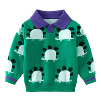 Load image into Gallery viewer, Baby Kid Boys Striped Cartoon Expression Print Sweaters Wholesale 221209330
