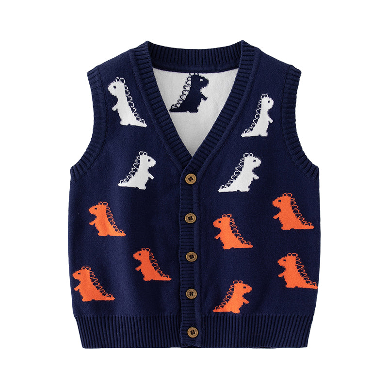 Baby Kid Unisex Dinosaur Crochet Vests Waistcoats Wholesale 221209347