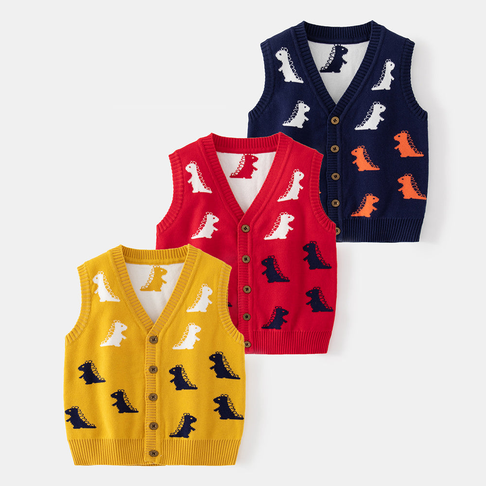 Baby Kid Unisex Dinosaur Crochet Vests Waistcoats Wholesale 221209347