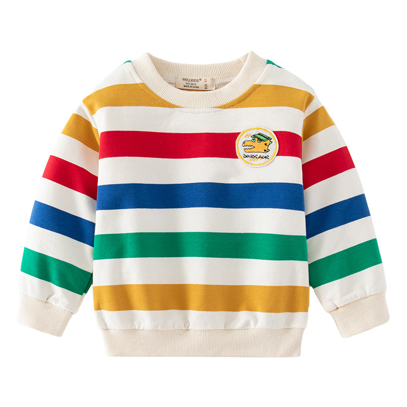 Baby Kid Boys Striped Color-blocking Hoodies Swearshirts Wholesale 221209353