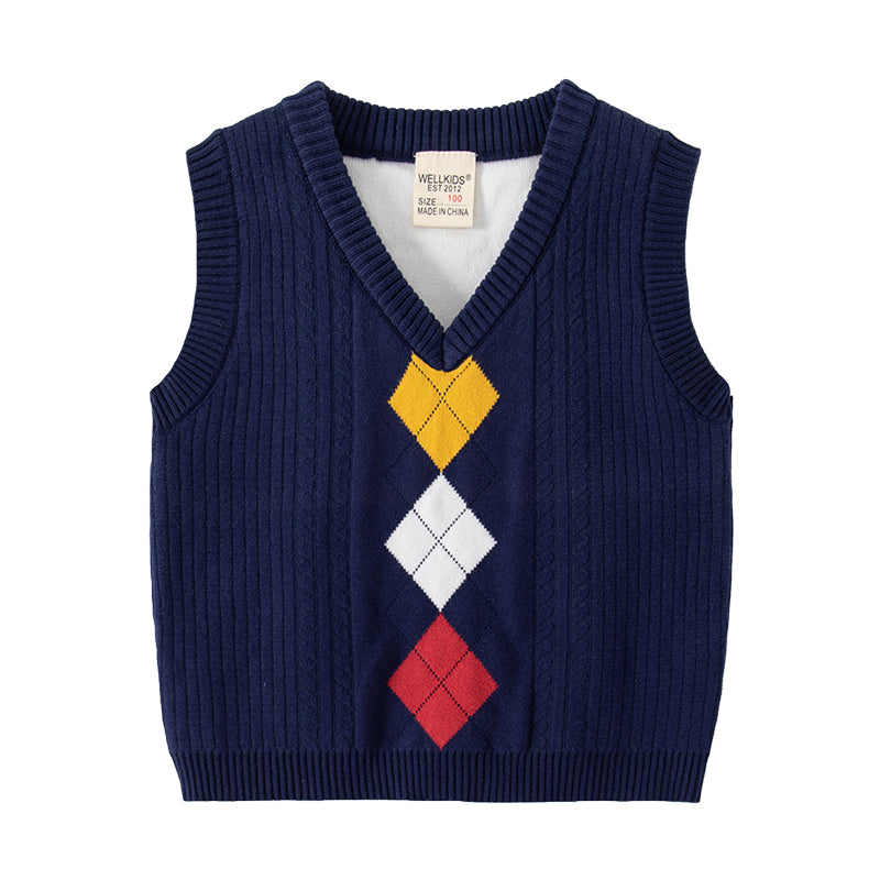 Baby Kid Boys Checked Crochet Vests Waistcoats Wholesale 221209386