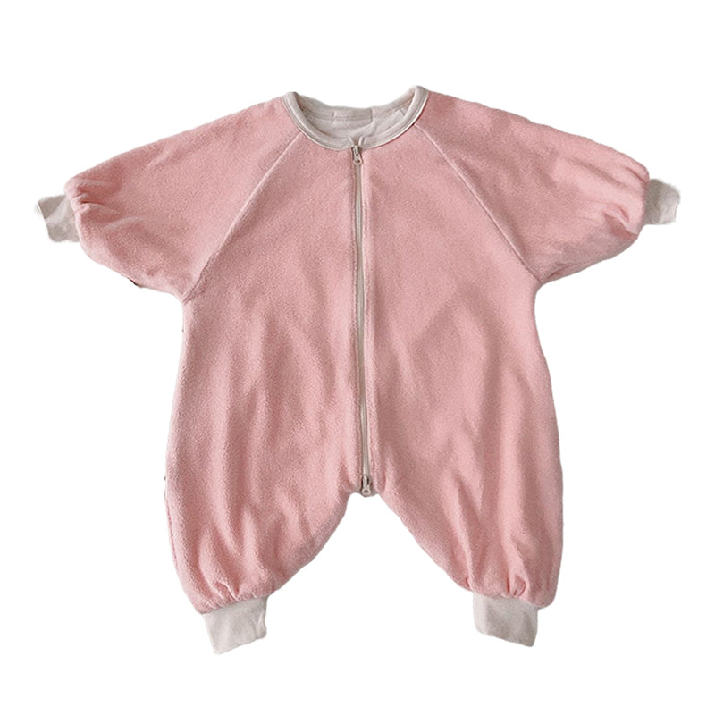 Baby Kid Unisex Solid Color Jumpsuits Sleepwears Wholesale 221209392