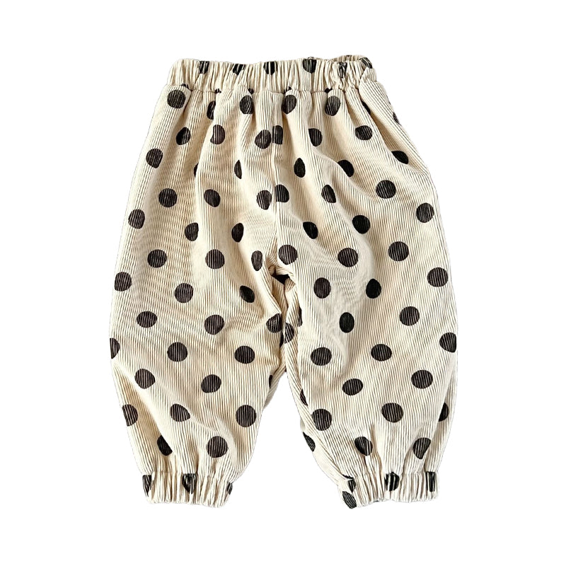 Baby Unisex Polka dots Muslin&Ribbed Print Pants Wholesale 221209417