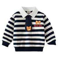Load image into Gallery viewer, Baby Kid Boys Striped Cartoon Print Tops Wholesale 221209464
