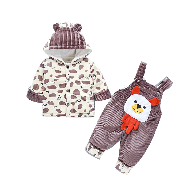 2 Pieces Set Baby Unisex Color-blocking Cartoon Jackets Outwears And Jumpsuits Wholesale 22120949