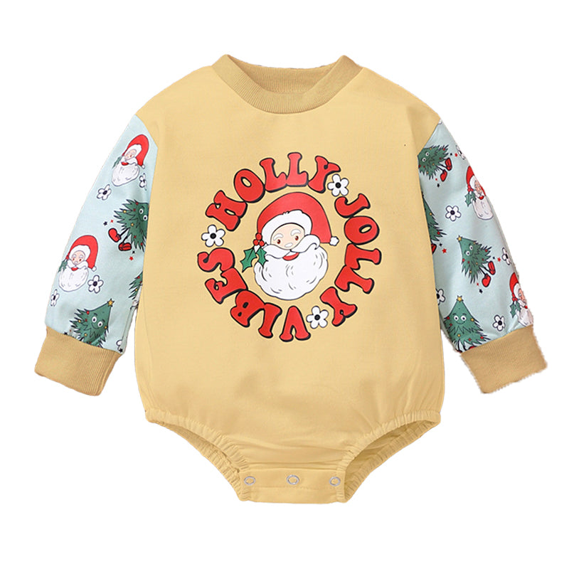Baby Unisex Letters Cartoon Print Christmas Rompers Wholesale 221209543