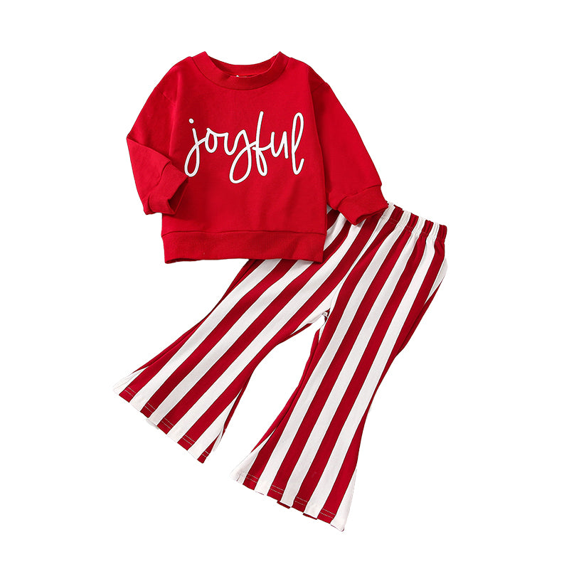 2 Pieces Set Baby Kid Girls Letters Hoodies Swearshirts And Striped Pants Wholesale 221209558