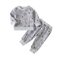 Load image into Gallery viewer, 2 Pieces Set Baby Kid Unisex Valentine&#39;s Day Letters Love heart Hoodies Swearshirts And Pants Wholesale 221209567
