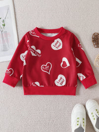 Load image into Gallery viewer, 2 Pieces Set Baby Kid Unisex Valentine&#39;s Day Letters Love heart Hoodies Swearshirts And Pants Wholesale 221209567
