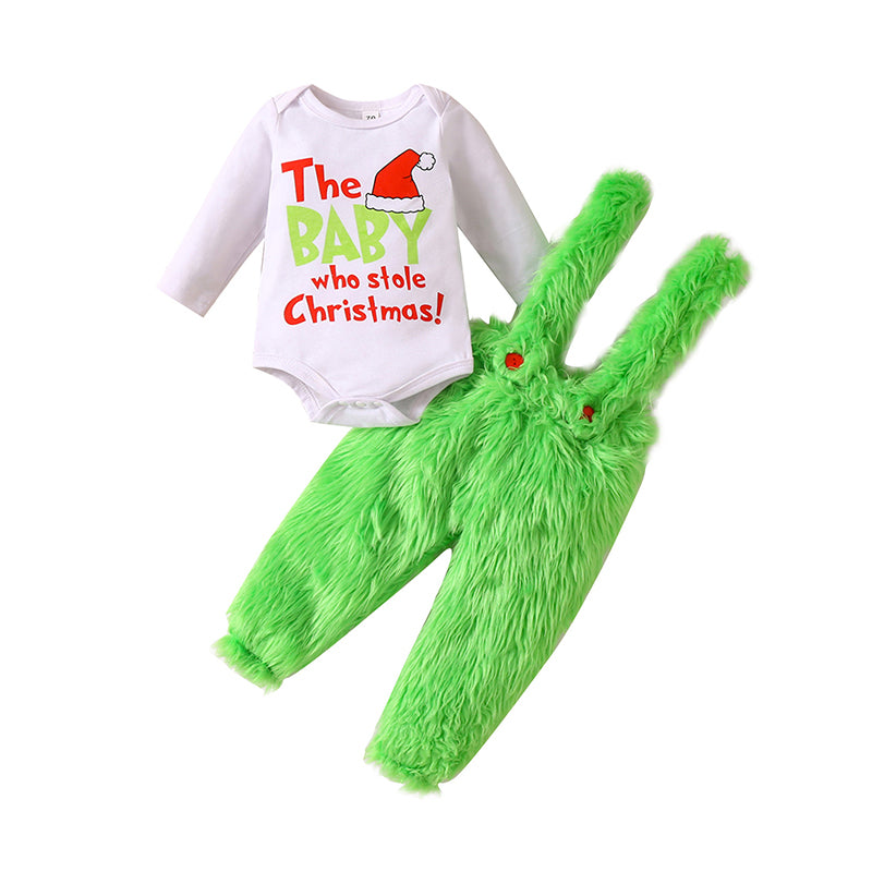 2 Pieces Set Baby Unisex Christmas Letters Cartoon Rompers And Pants Wholesale 221209593