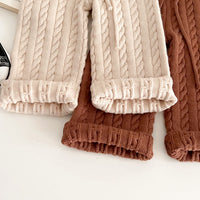Load image into Gallery viewer, 2 Pieces Set Baby Kid Girls Solid Color Sweaters Knitwear And Pants Wholesale 221209633
