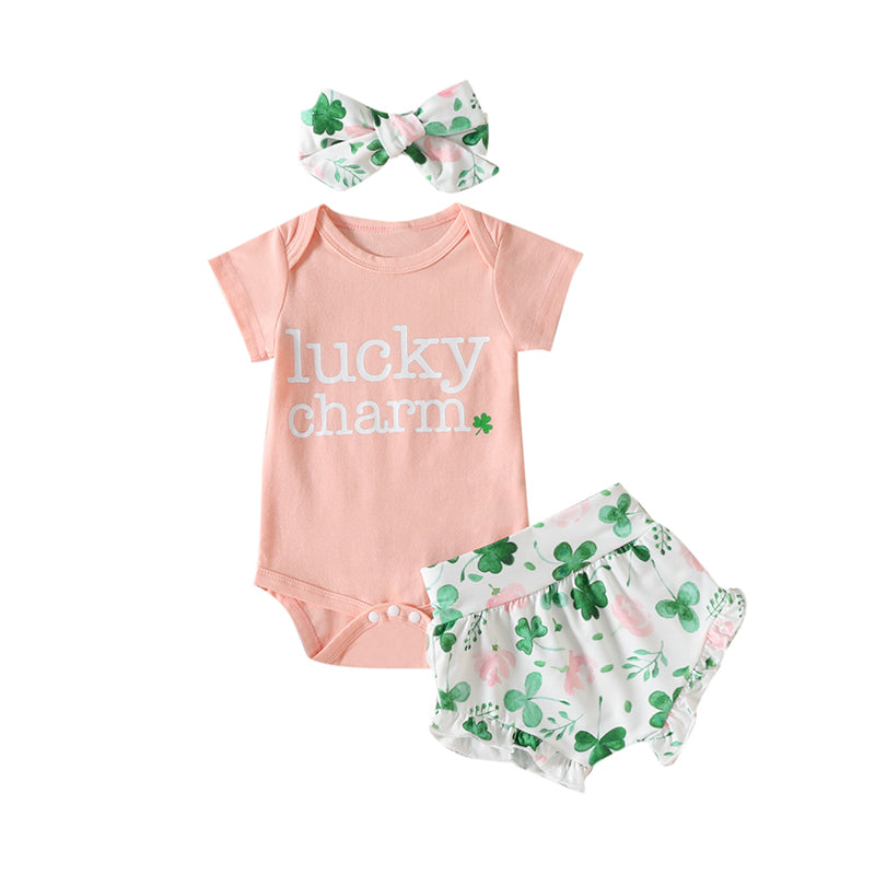 2 Pieces Set Baby Girls Letters Print Rompers And Plant Shorts Wholesale 221209648