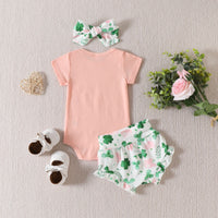 Load image into Gallery viewer, 2 Pieces Set Baby Girls Letters Print Rompers And Plant Shorts Wholesale 221209648
