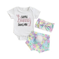 Load image into Gallery viewer, 2 Pieces Set Baby Girls Letters Print Rompers And Cartoon Shorts Wholesale 221209649
