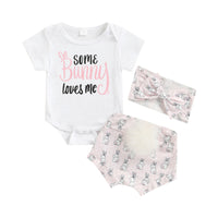 Load image into Gallery viewer, 2 Pieces Set Baby Girls Letters Print Rompers And Cartoon Shorts Wholesale 221209649
