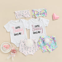 Load image into Gallery viewer, 2 Pieces Set Baby Girls Letters Print Rompers And Cartoon Shorts Wholesale 221209649
