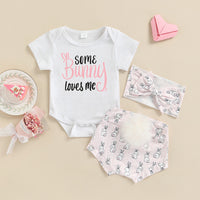 Load image into Gallery viewer, 2 Pieces Set Baby Girls Letters Print Rompers And Cartoon Shorts Wholesale 221209649
