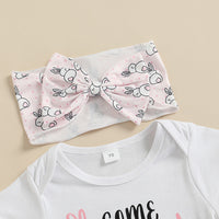 Load image into Gallery viewer, 2 Pieces Set Baby Girls Letters Print Rompers And Cartoon Shorts Wholesale 221209649
