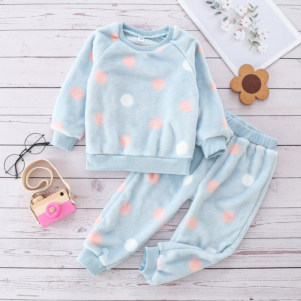 2 Pieces Set Baby Kid Girls Polka dots Tops And Pants Wholesale 221209665