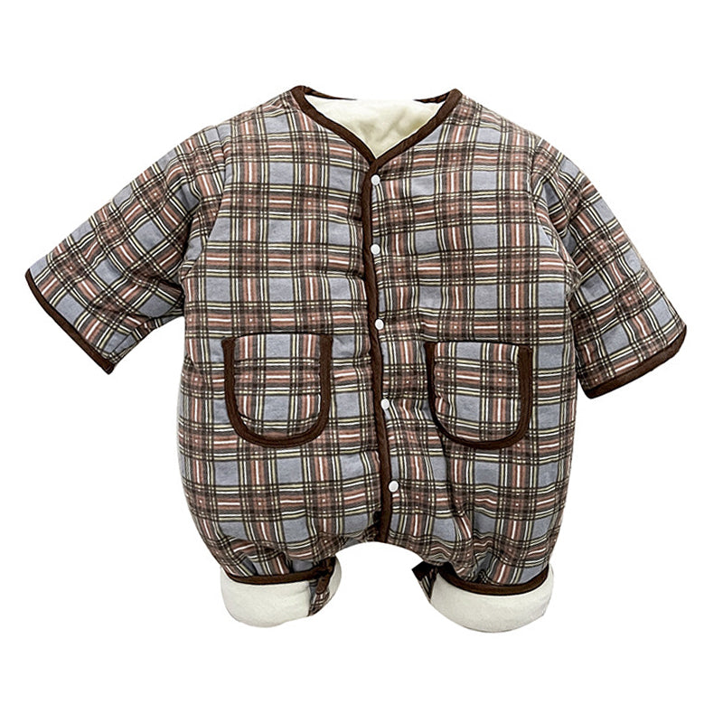 Baby Unisex Checked Jumpsuits Wholesale 221209667