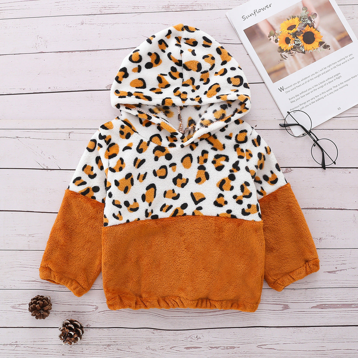 Baby Kid Unisex Color-blocking Leopard print Hoodies Swearshirts Wholesale 221209694