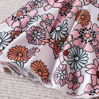 Load image into Gallery viewer, 2 Pieces Set Baby Girls Solid Color Print Rompers And Flower Pants Wholesale 221209708
