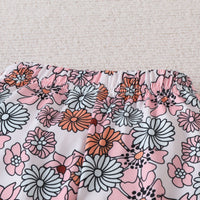 Load image into Gallery viewer, 2 Pieces Set Baby Girls Solid Color Print Rompers And Flower Pants Wholesale 221209708
