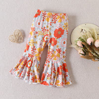 Load image into Gallery viewer, 2 Pieces Set Baby Girls Solid Color Print Rompers And Flower Pants Wholesale 221209708
