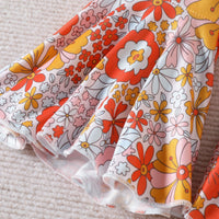 Load image into Gallery viewer, 2 Pieces Set Baby Girls Solid Color Print Rompers And Flower Pants Wholesale 221209708
