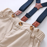 Load image into Gallery viewer, 2 Pieces Set Baby Boys Birthday Party Striped Bow Rompers And Solid Color Rompers Wholesale 22121407
