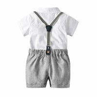 Load image into Gallery viewer, 2 Pieces Set Baby Boys Birthday Party Solid Color Bow Rompers And Rompers Wholesale 22121408
