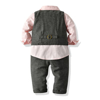 Load image into Gallery viewer, 3 Pieces Set Kid Boys Birthday Solid Color Bow Shirts And Vests Waistcoats And Pants Wholesale 221214101
