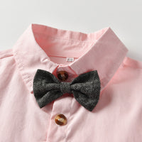 Load image into Gallery viewer, 3 Pieces Set Kid Boys Birthday Solid Color Bow Shirts And Vests Waistcoats And Pants Wholesale 221214101
