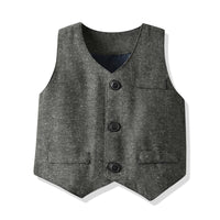 Load image into Gallery viewer, 3 Pieces Set Kid Boys Birthday Solid Color Bow Shirts And Vests Waistcoats And Pants Wholesale 221214101
