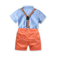 Load image into Gallery viewer, 2 Pieces Set Baby Kid Boys Birthday Solid Color Bow Shirts And Rompers Wholesale 221214117
