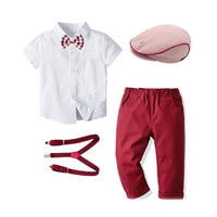 Load image into Gallery viewer, 4 Pieces Set Baby Kid Boys Birthday Solid Color Bow Shirts Pants Others accessories And Hats Wholesale 221214118
