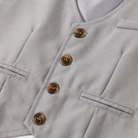 Load image into Gallery viewer, 3 Pieces Set Baby Kid Boys Birthday Solid Color Bow Shirts Color-blocking Vests Waistcoats And Pants Wholesale 221214119
