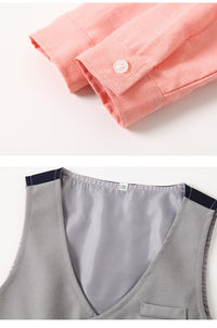 Load image into Gallery viewer, 3 Pieces Set Baby Kid Boys Birthday Solid Color Bow Shirts Color-blocking Vests Waistcoats And Pants Wholesale 221214119
