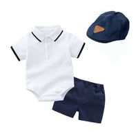 Load image into Gallery viewer, 2 Pieces Set Baby Boys Birthday Party Sports Solid Color Rompers And Shorts Wholesale 221214122
